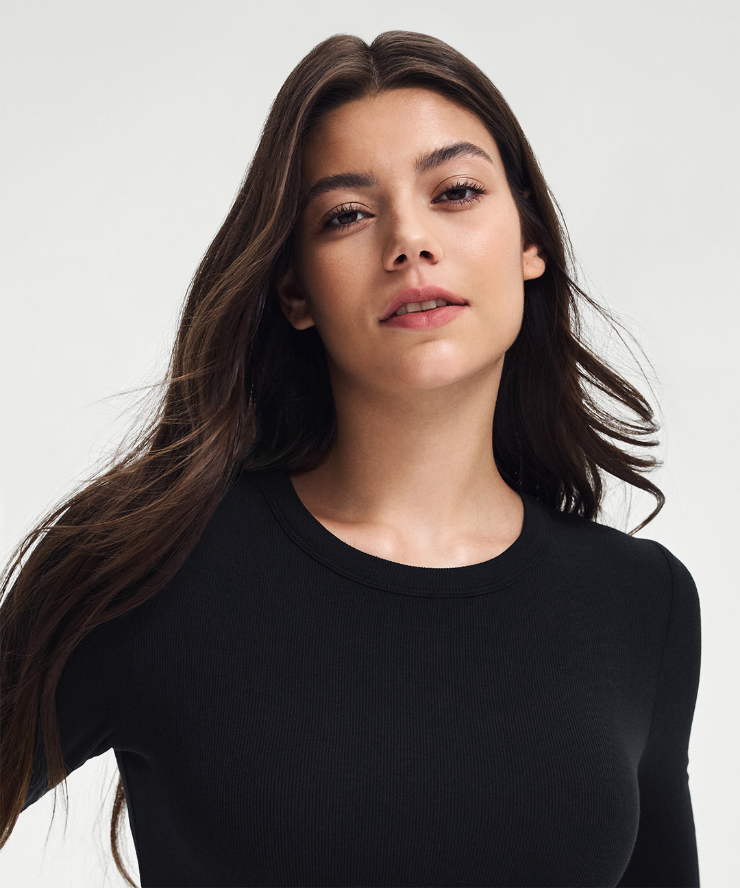 Ribbed Modal Cropped Long Sleeve