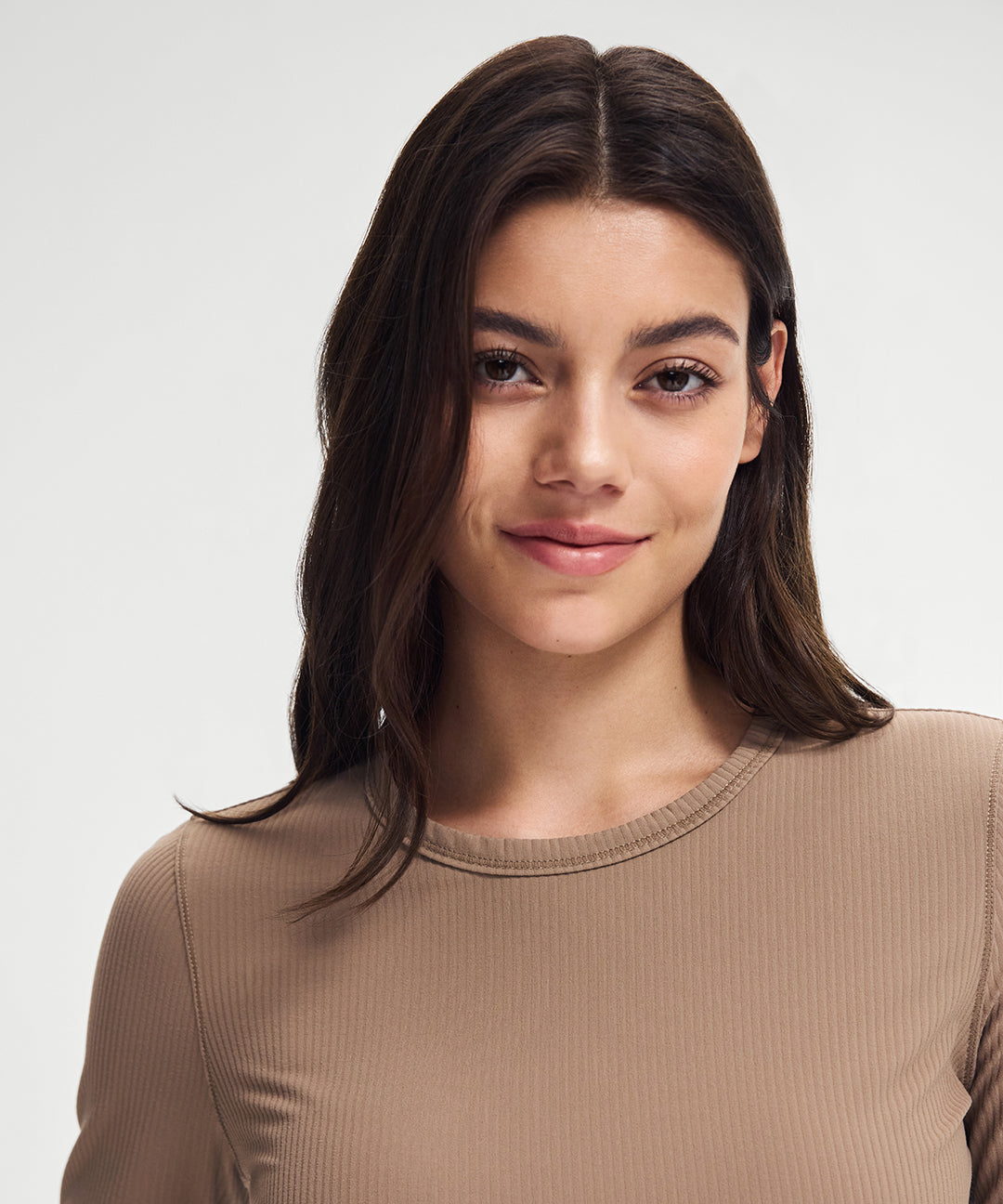 Ribbed Cropped Ruched Long Sleeve